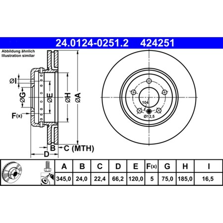 Ate 2-PIECE BRAKE DISC 424251